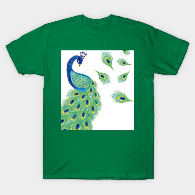 Peacock T-Shirt by NBMSSILKSAREE 